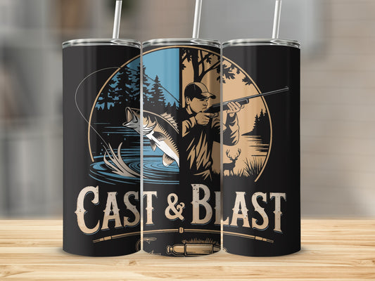 Cast and Blast Outdoors Themed Tumbler Cup