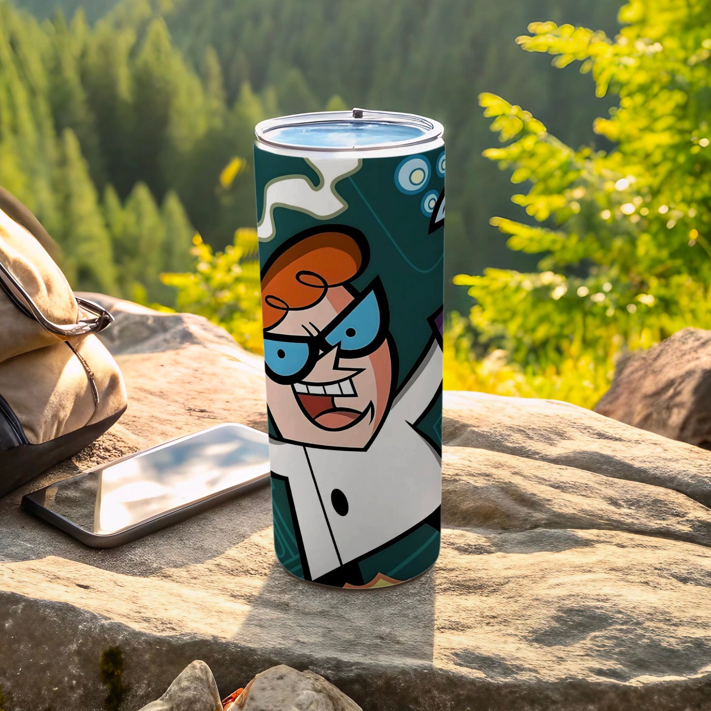Cartoon Mad Scientist Travel Tumbler 20oz Drinkware