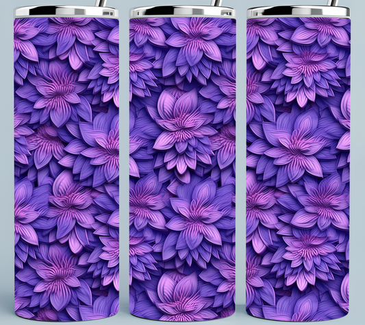 Purple Shades Flower tumbler