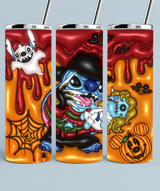 Stitch Dressed as Freddy Krueger Halloween Tumbler