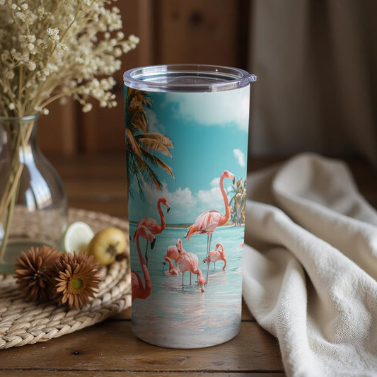 Flamingo Paradise Tropical Themed Tumbler