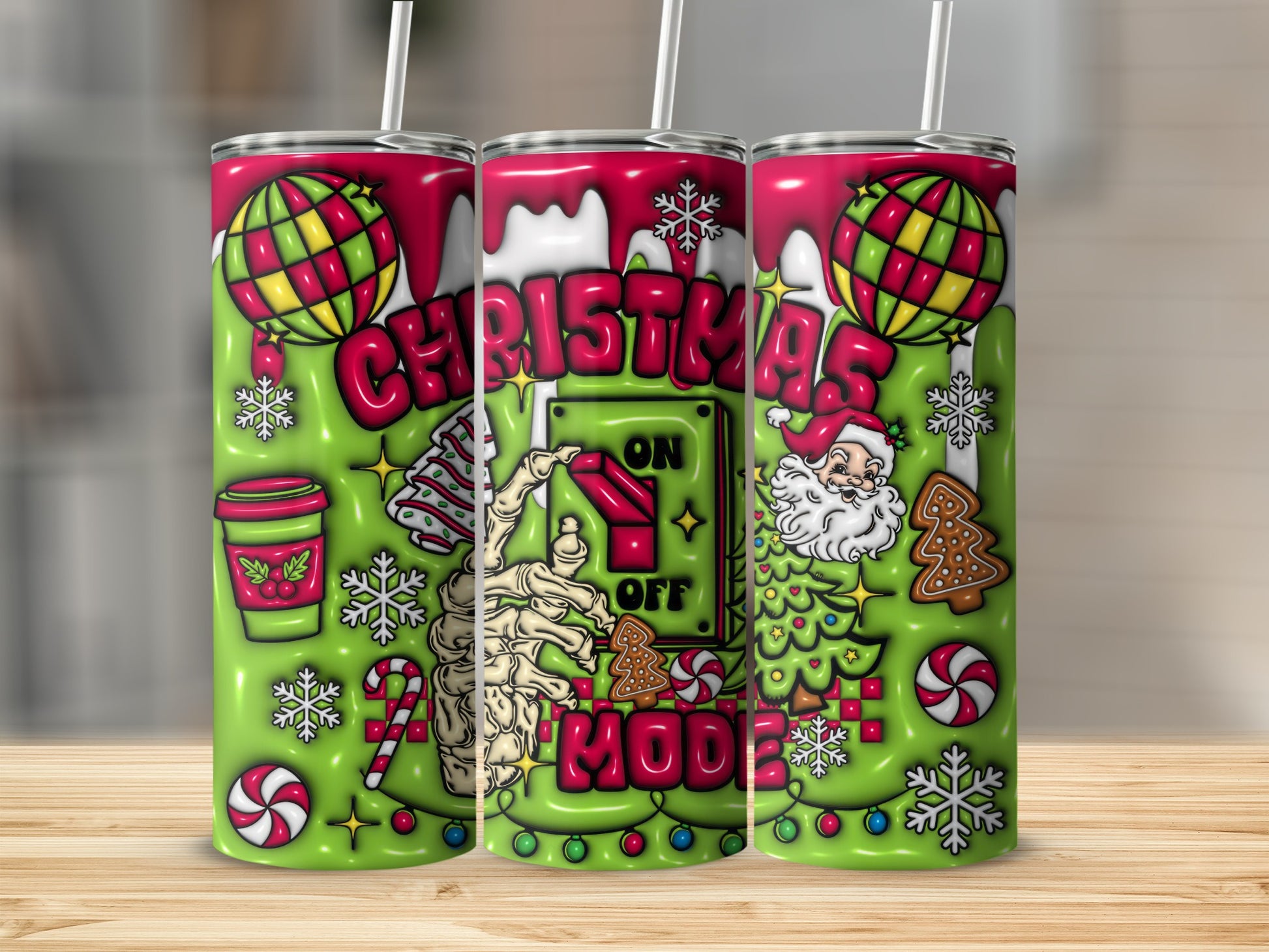 Festive Christmas Mode Design Insulated Tumbler