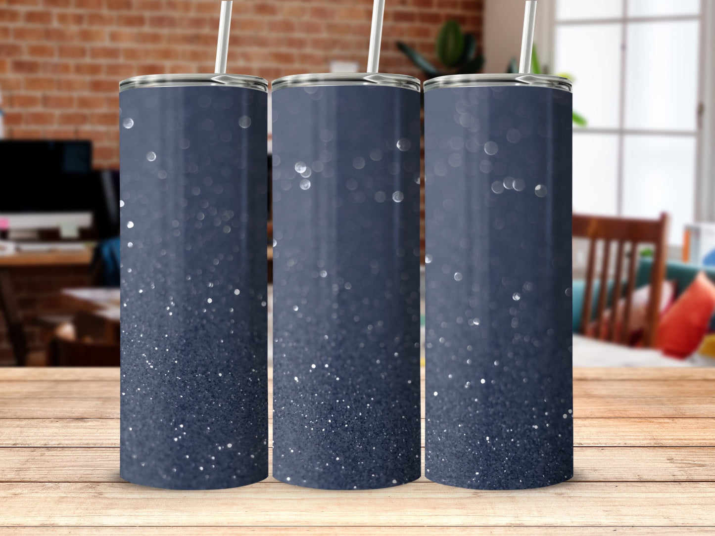 Sparkling Glitter Design Insulated Tumbler