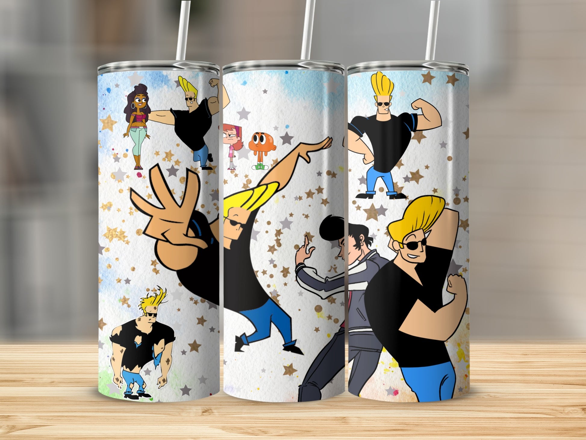 Johnny Bravo Animated Character Tumbler Cup Design