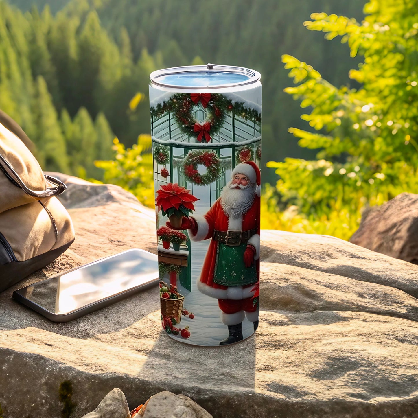 Festive Santa Christmas Scene Tumbler for Holiday Cheer
