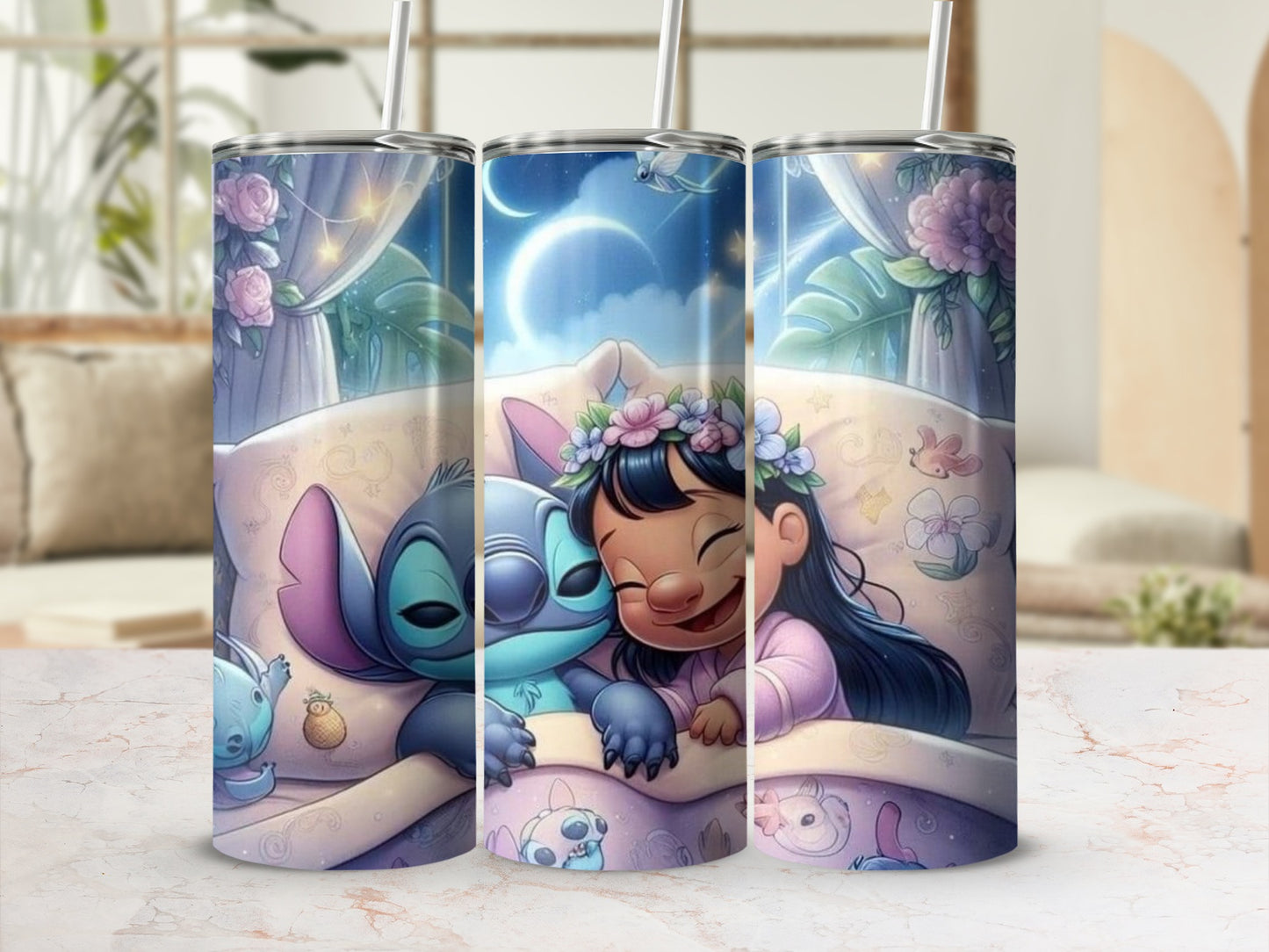 Adorable Cartoon Characters Sleeping Tumbler