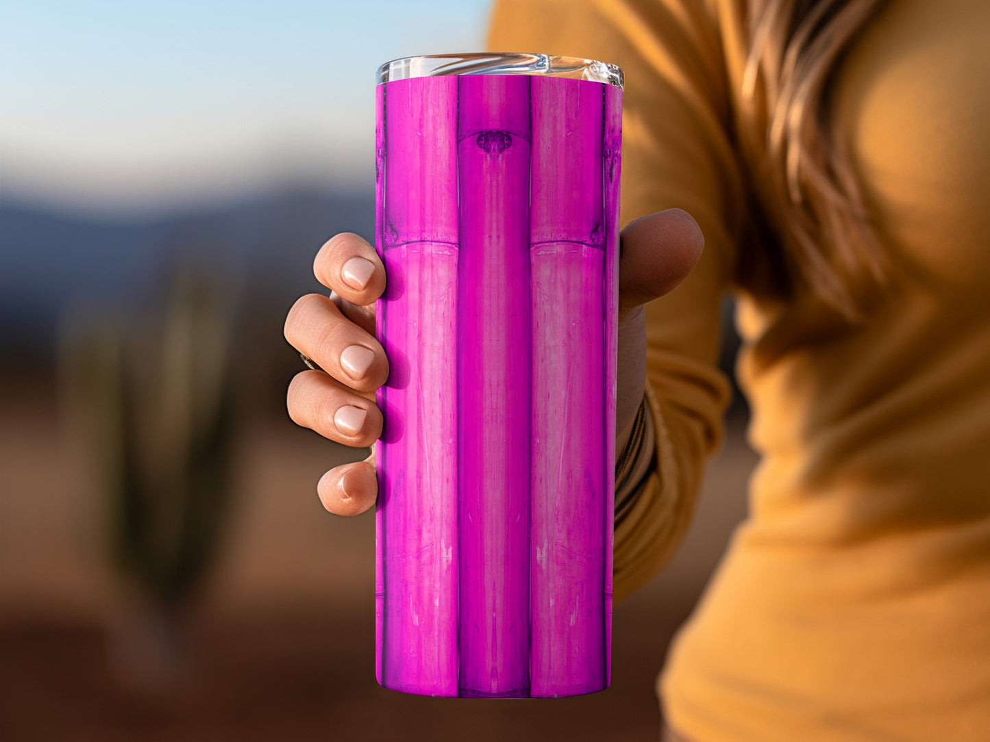 Hot Pink Bamboo Background Photography Design Tumblers