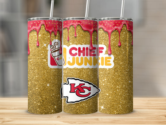 Chief Junkie Glitter KC Stainless Steel Tumbler