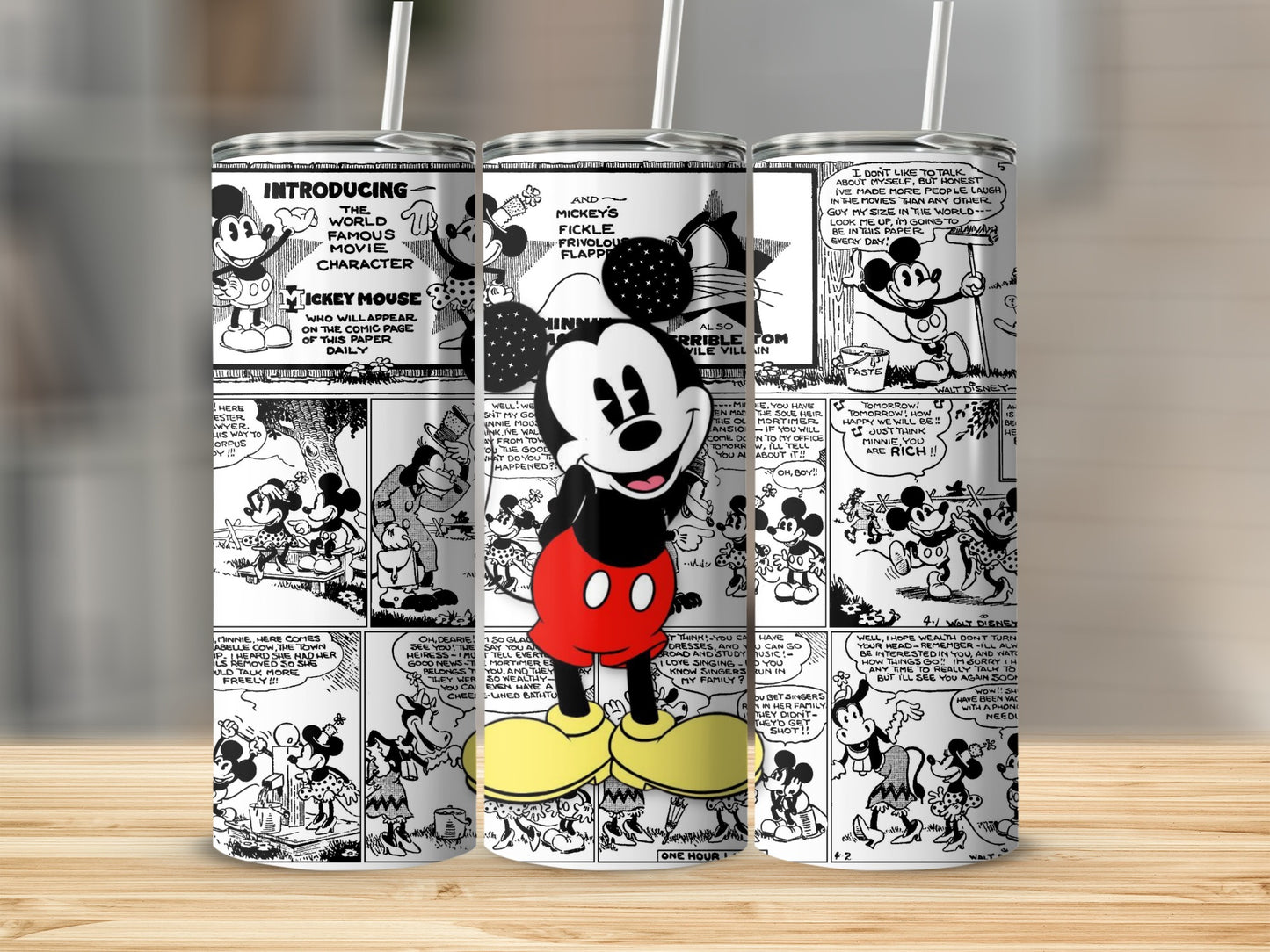 Retro Mickey Mouse Comic Strip Tumbler for Enthusiasts
