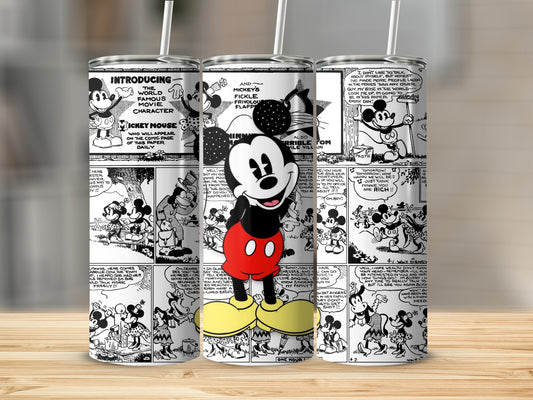 Retro Mickey Mouse Comic Strip Tumbler for Enthusiasts
