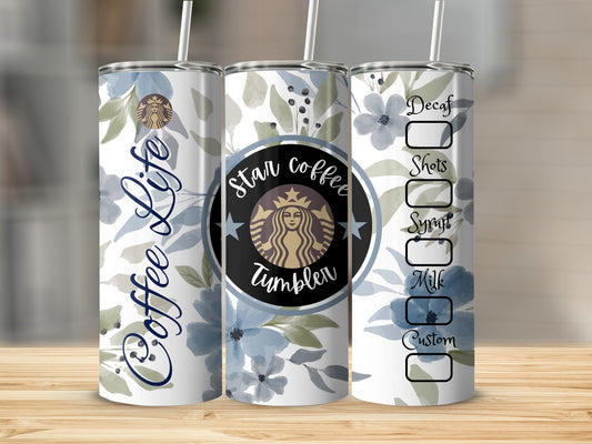 Coffee Life Star Coffee Tumbler with Custom Options