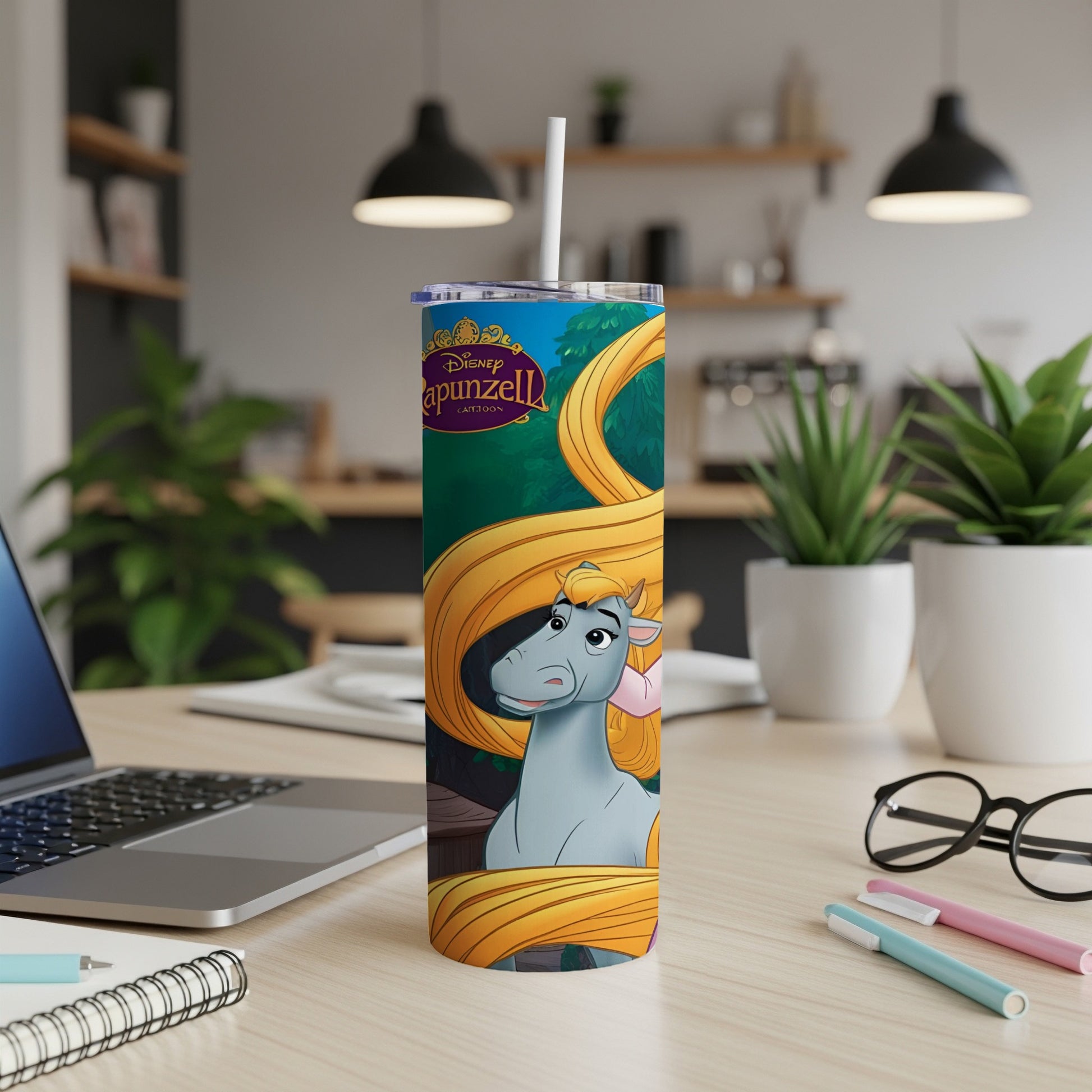 Disney Rapunzel's horse Maximus on a skinny tumbler.