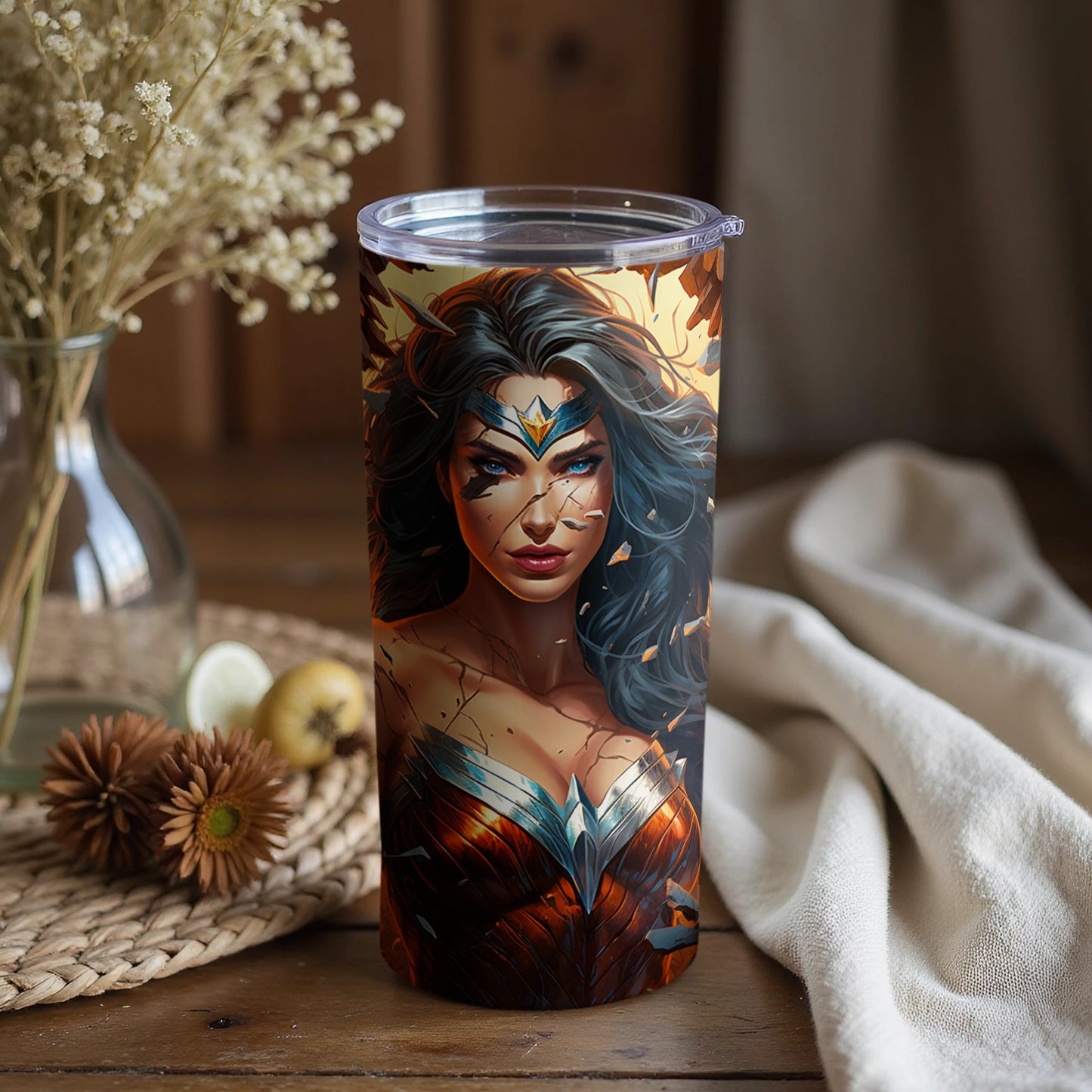 Wonder Woman Artwork Stainless Steel Tumbler
