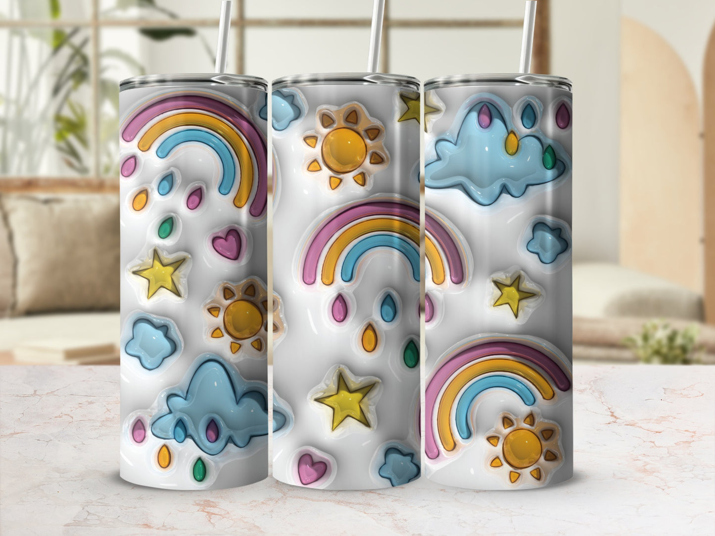 Rainbow Sun Cloud Star Heart Raindrop Dream Tumbler product type