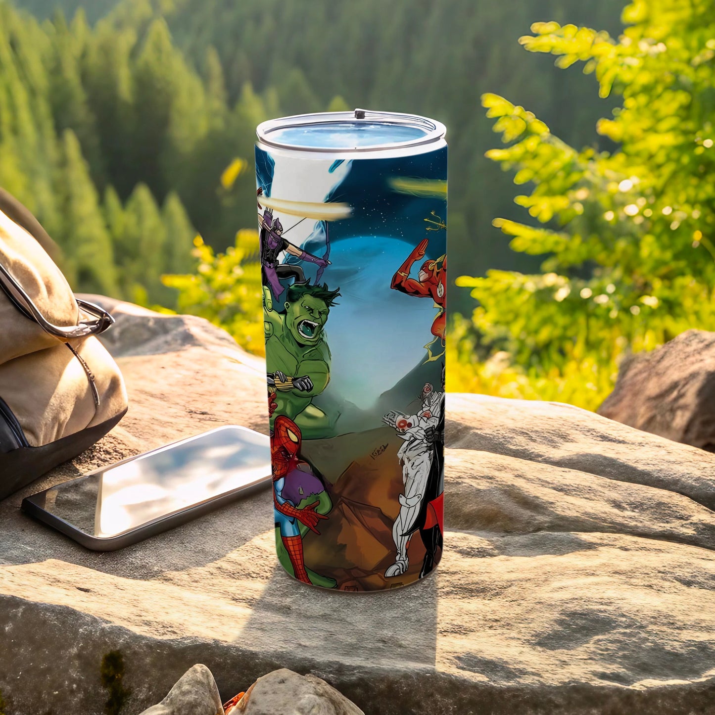 Superhero Battle Scene Insulated Tumbler Cup