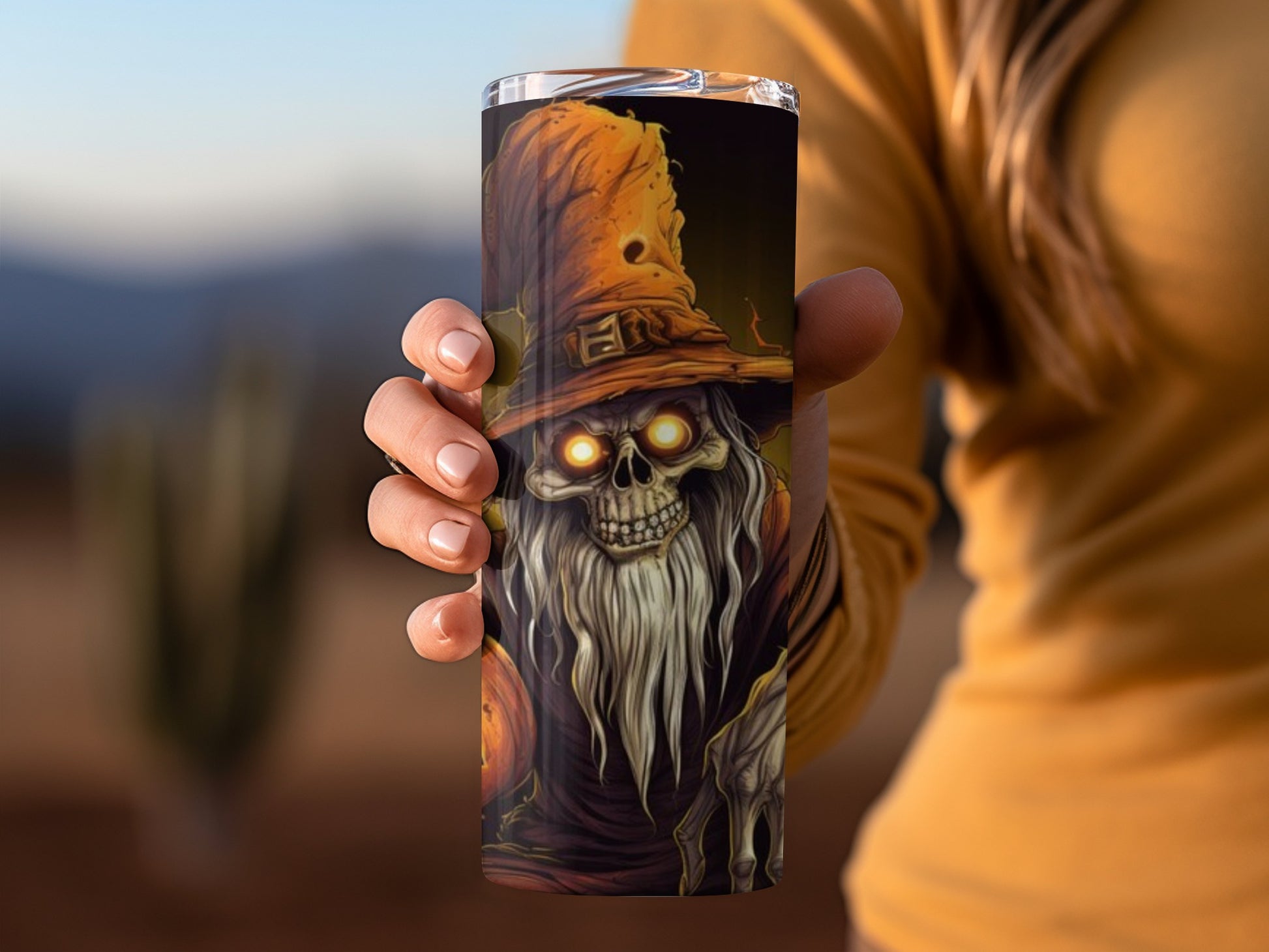 Glow-in-the-Dark Halloween Skull Tumbler Cup