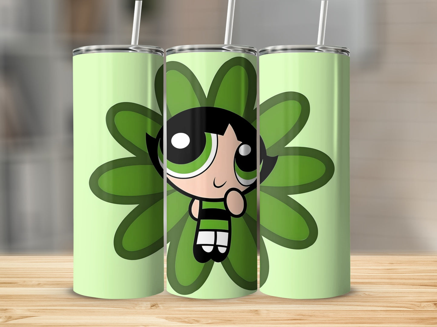 Adorable Green Character Design Beverage Tumbler