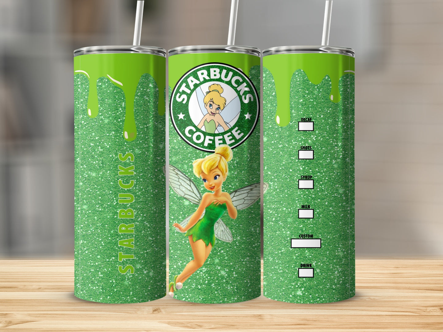 Green Glitter Starbucks Inspired Tumbler Product
