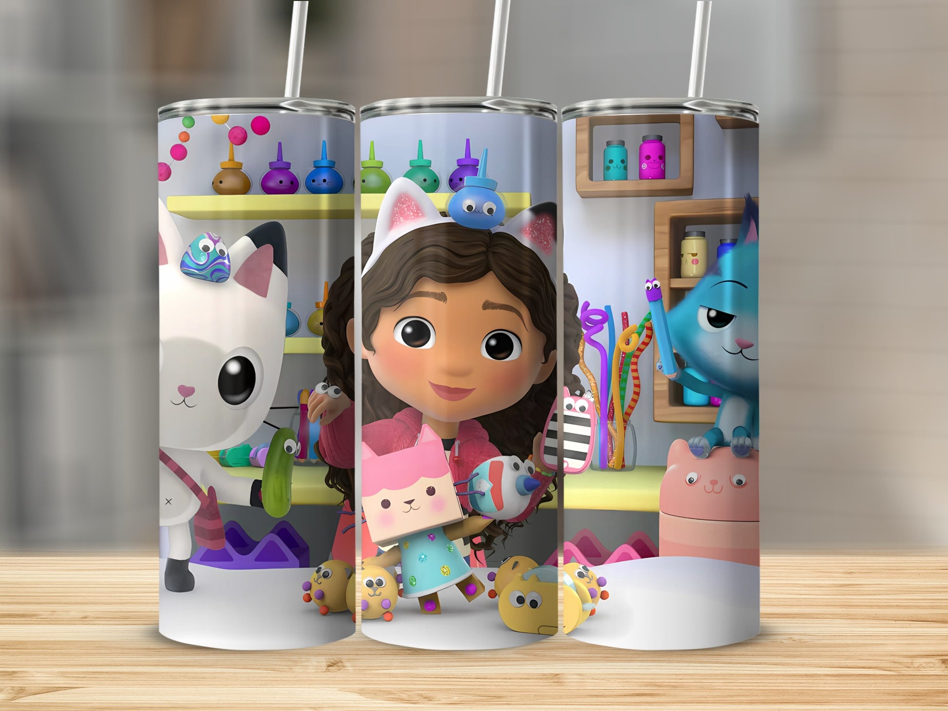 Adorable Cartoon Characters Tumbler Art Custom Design