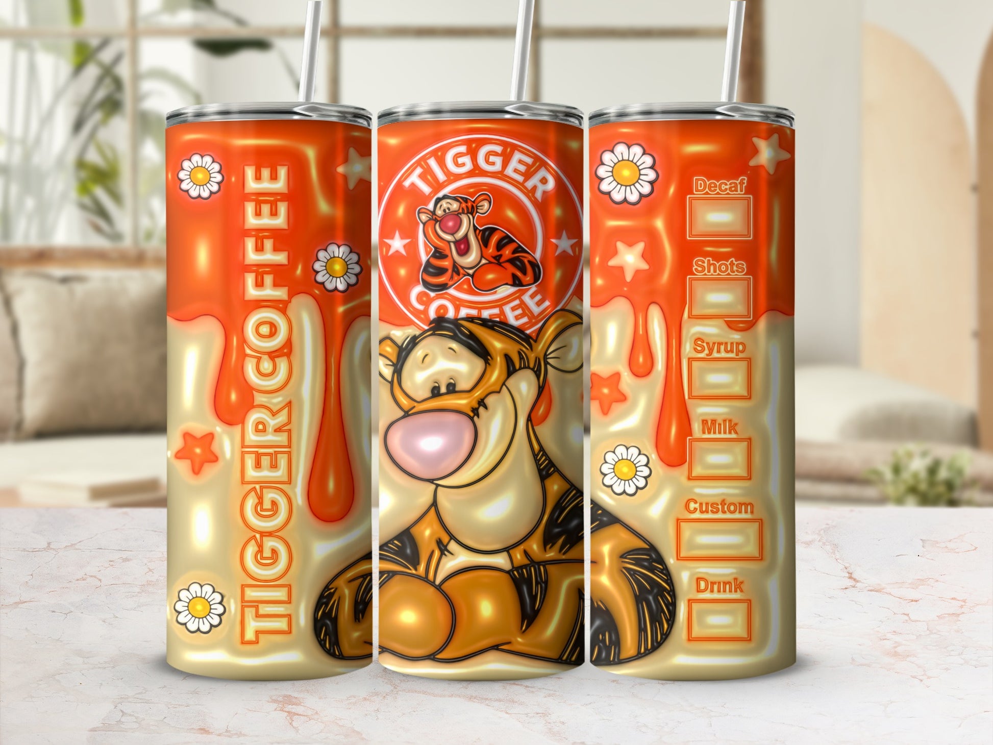 Tigger Coffee Insulated Travel Tumbler Cup for Drinks