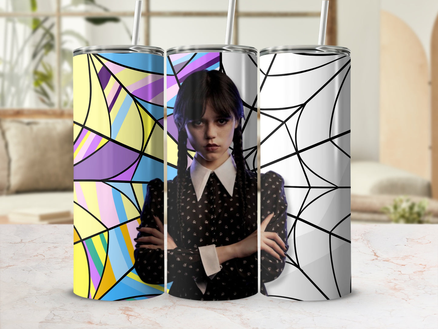 Colorful Abstract and Gothic Character Tumblers