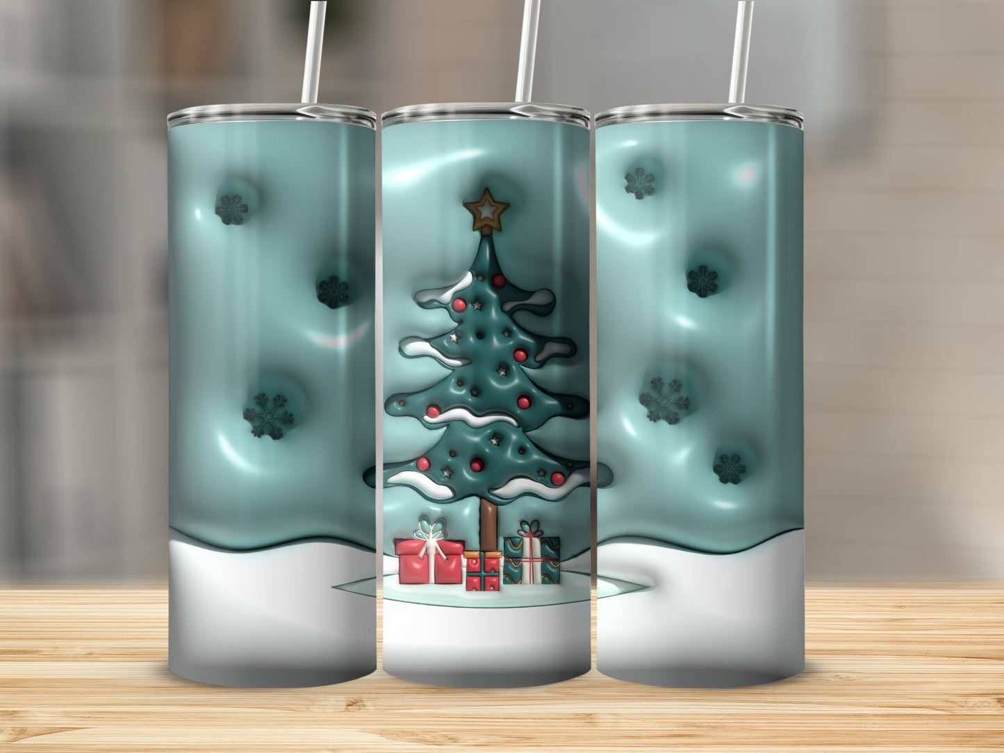 Festive Christmas Tree with Gifts Tumbler