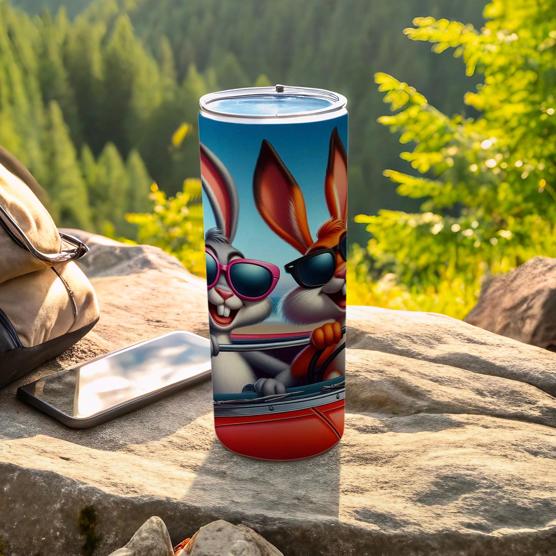 Fun Cartoon Bunnies Adventure Tumbler for Outdoor Activities