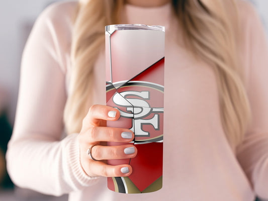 San Francisco 49ers Shattered Logo Design Tumblers