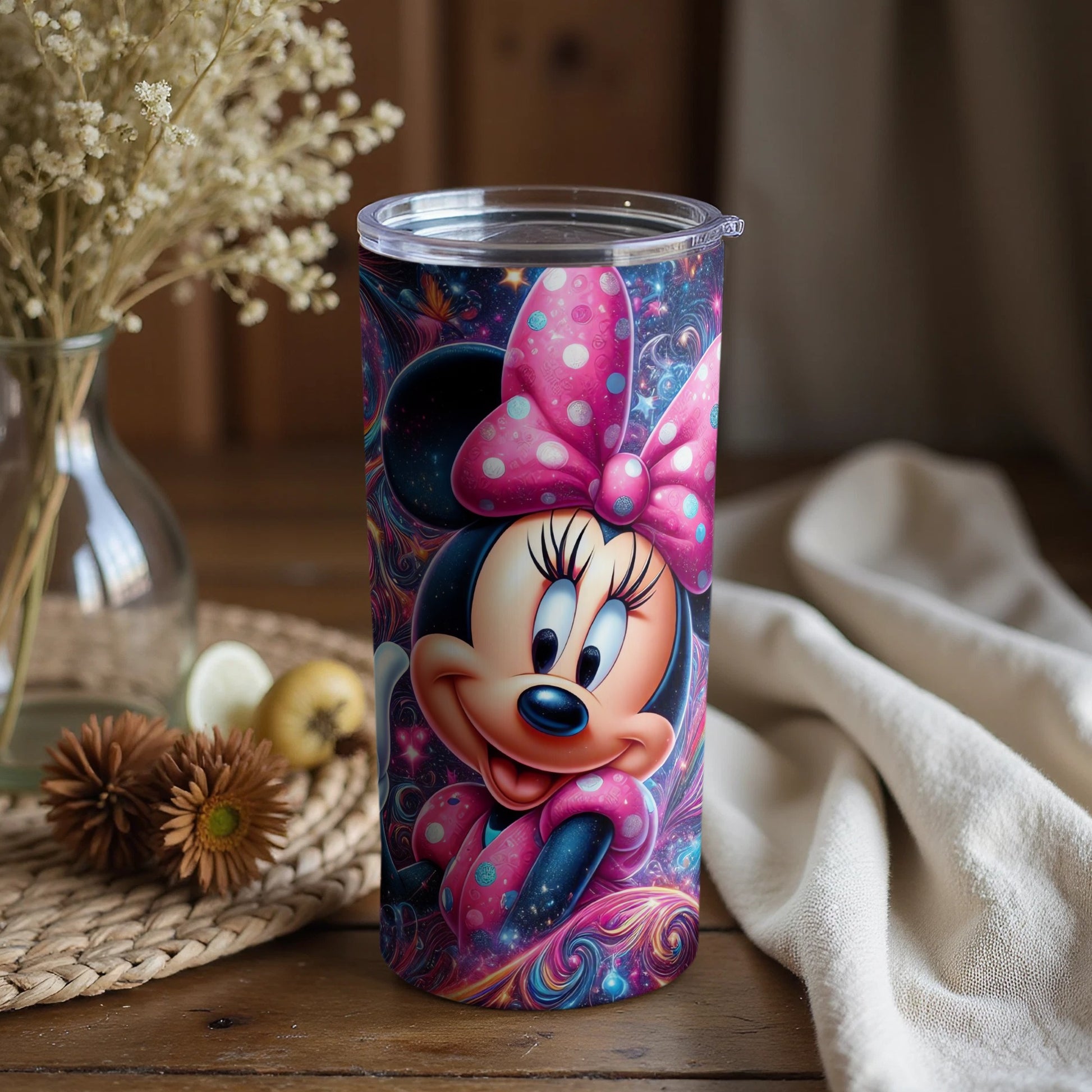 Colorful Minnie Mouse Tumbler with Fun Design