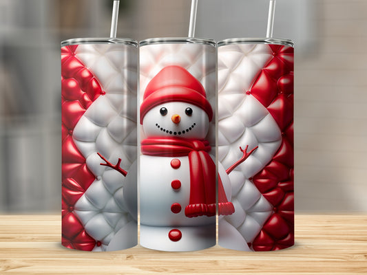 Festive Red and White Snowman Insulated Tumbler Product