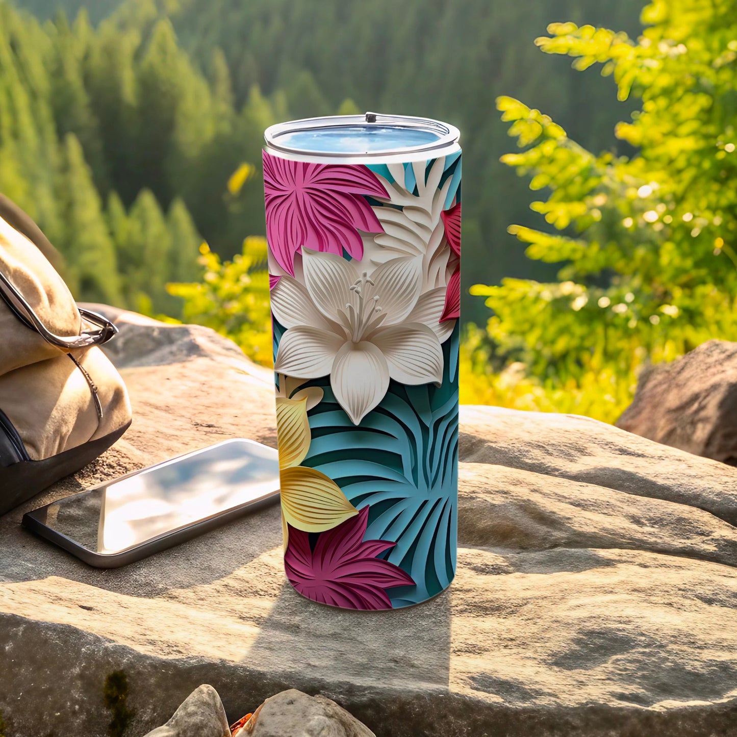 Vibrant Floral Design Insulated Tumbler Product