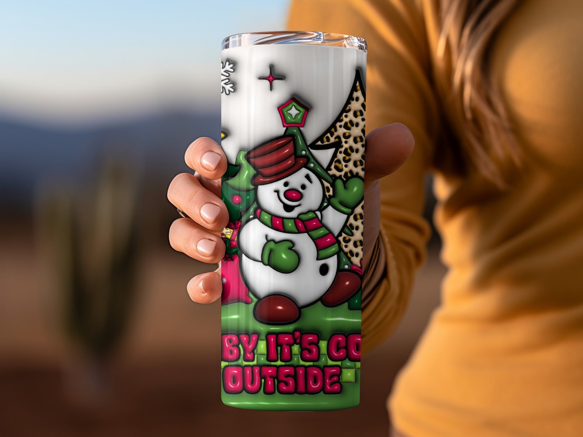 Christmas Snowman It's Cold Outside Tumbler Cup