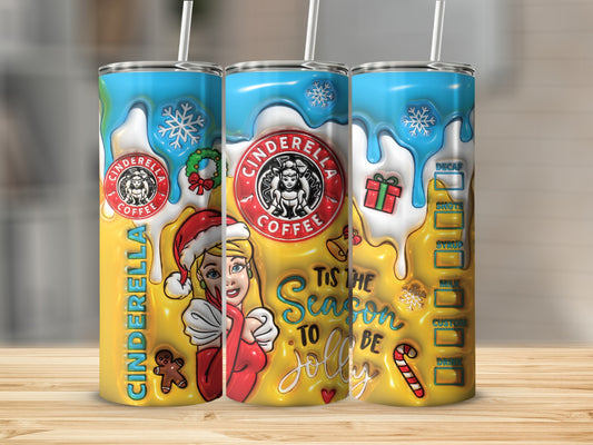 Cinderella Coffee Festive Holiday Tumbler 20oz Tumbler