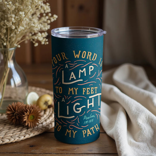 Inspirational Lamp and Light Path Inscription Tumbler