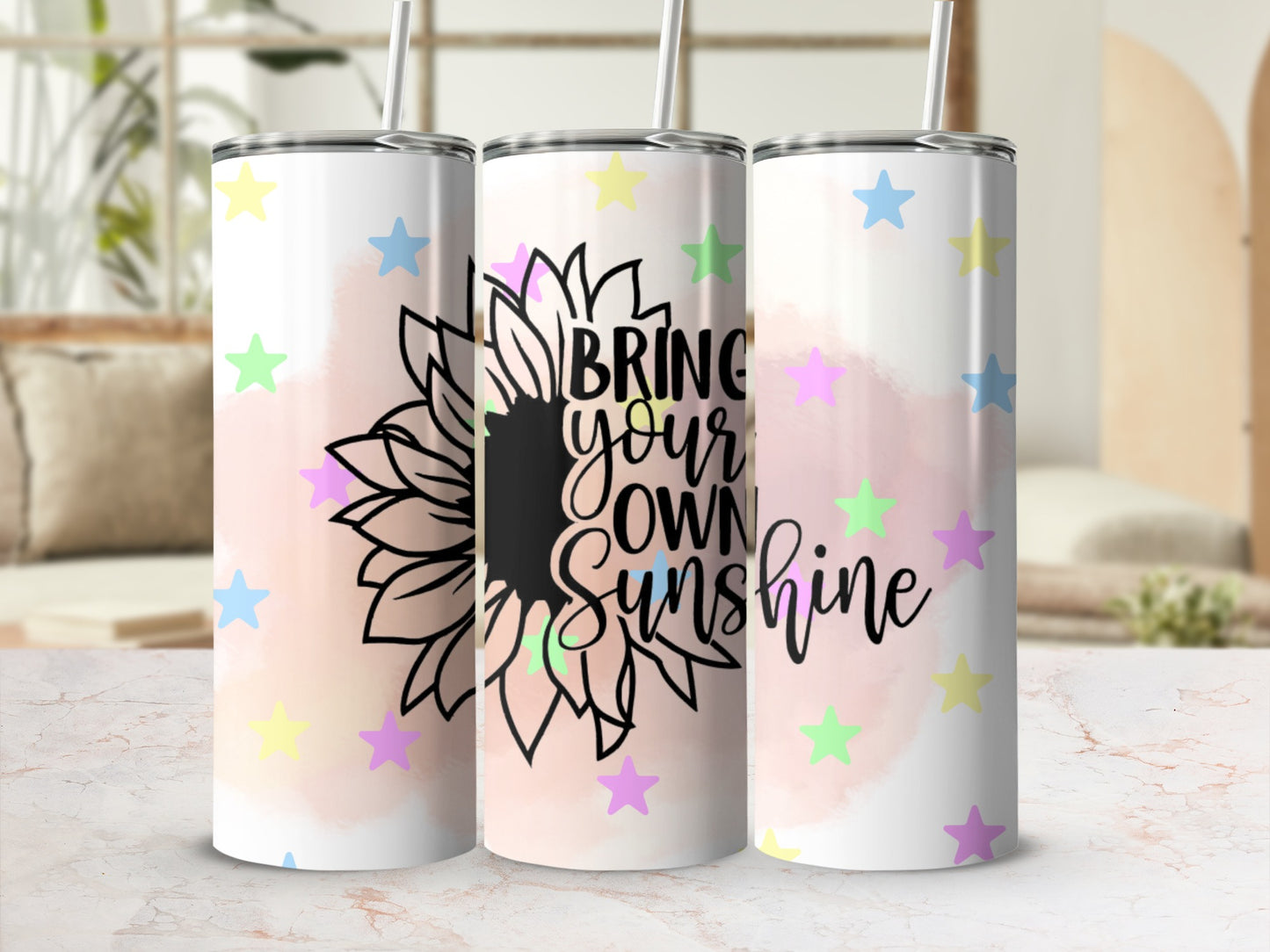 Bring Your Own Sunshine Colorful Star Tumbler
