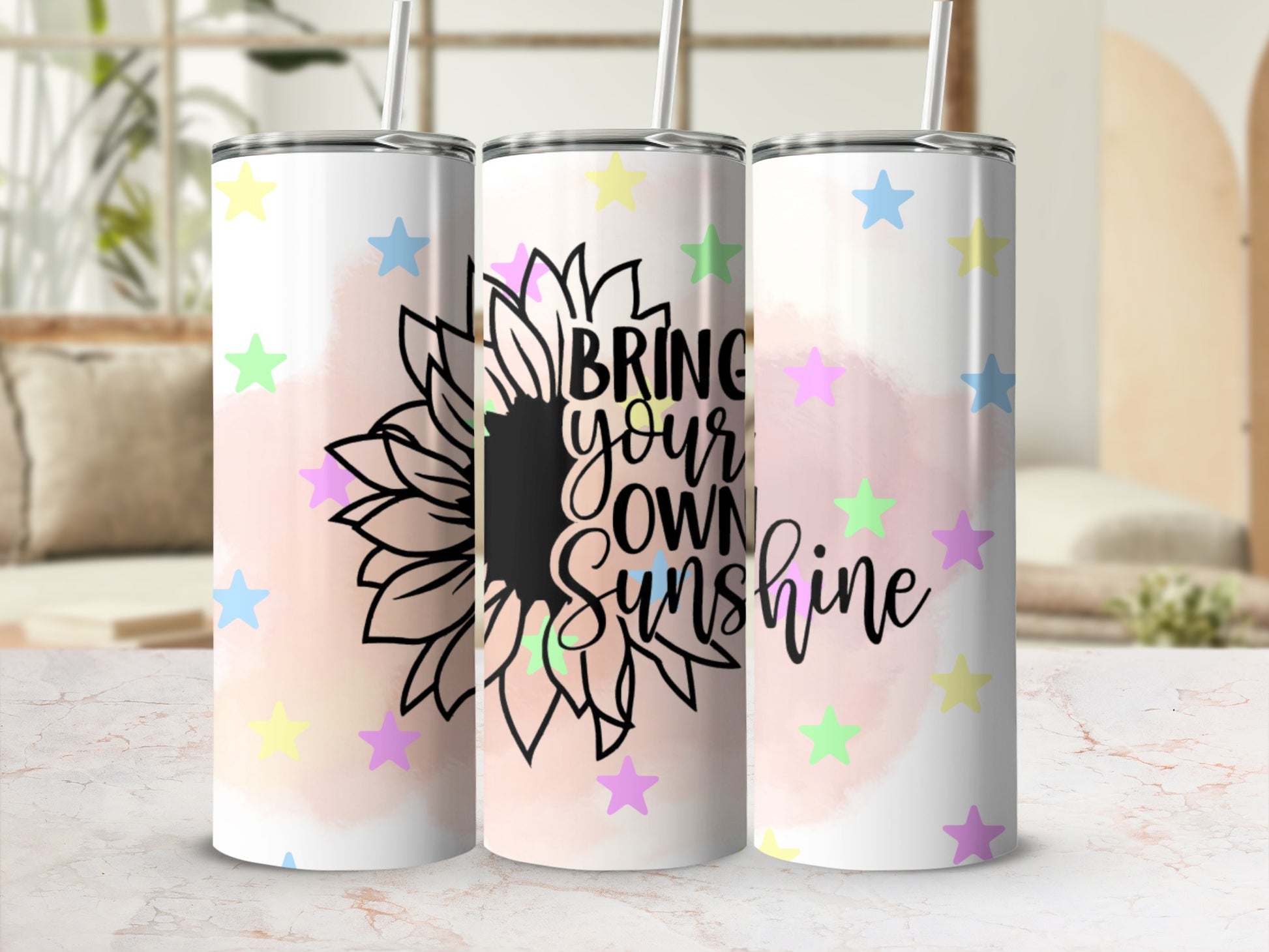 Bring Your Own Sunshine Colorful Star Tumbler