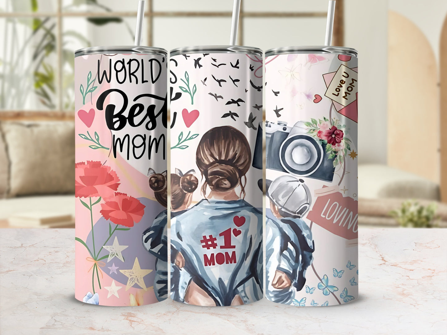 World's Best Mom and #1 Mom Designs Tumblers