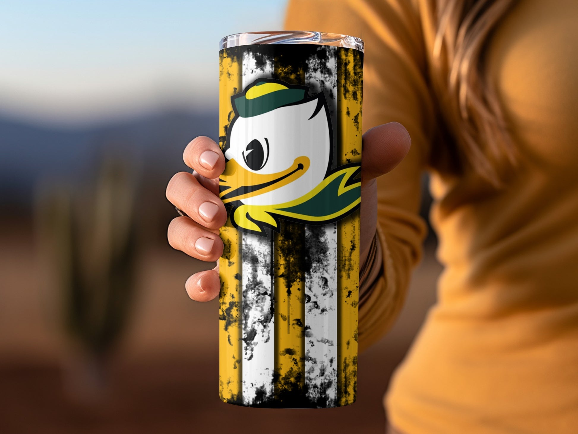 Bold Duck Mascot Tumbler for Sports Fans 20oz Cup