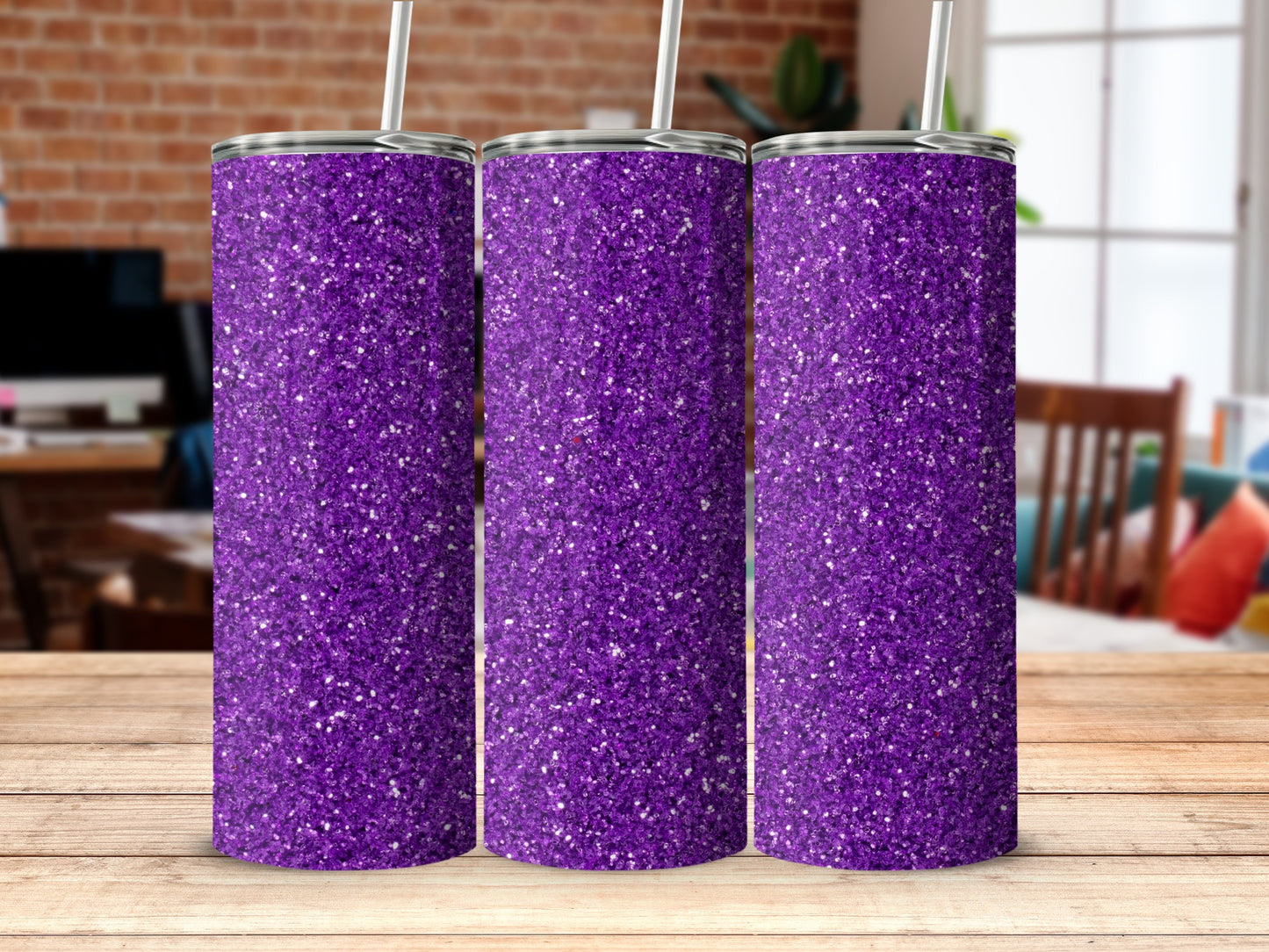 Sparkling Purple Glitter Tumbler perfect for parties