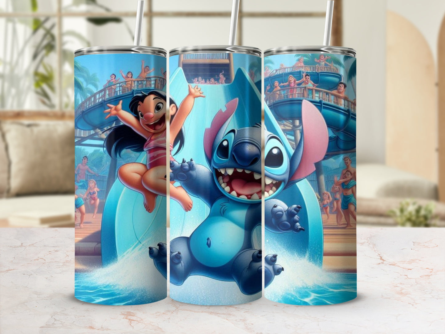 Lilo and Stitch Fun Water Slide Stainless Steel Tumbler
