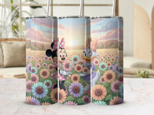 Minnie and Daisy in Sunflower Field Tumbler Cup