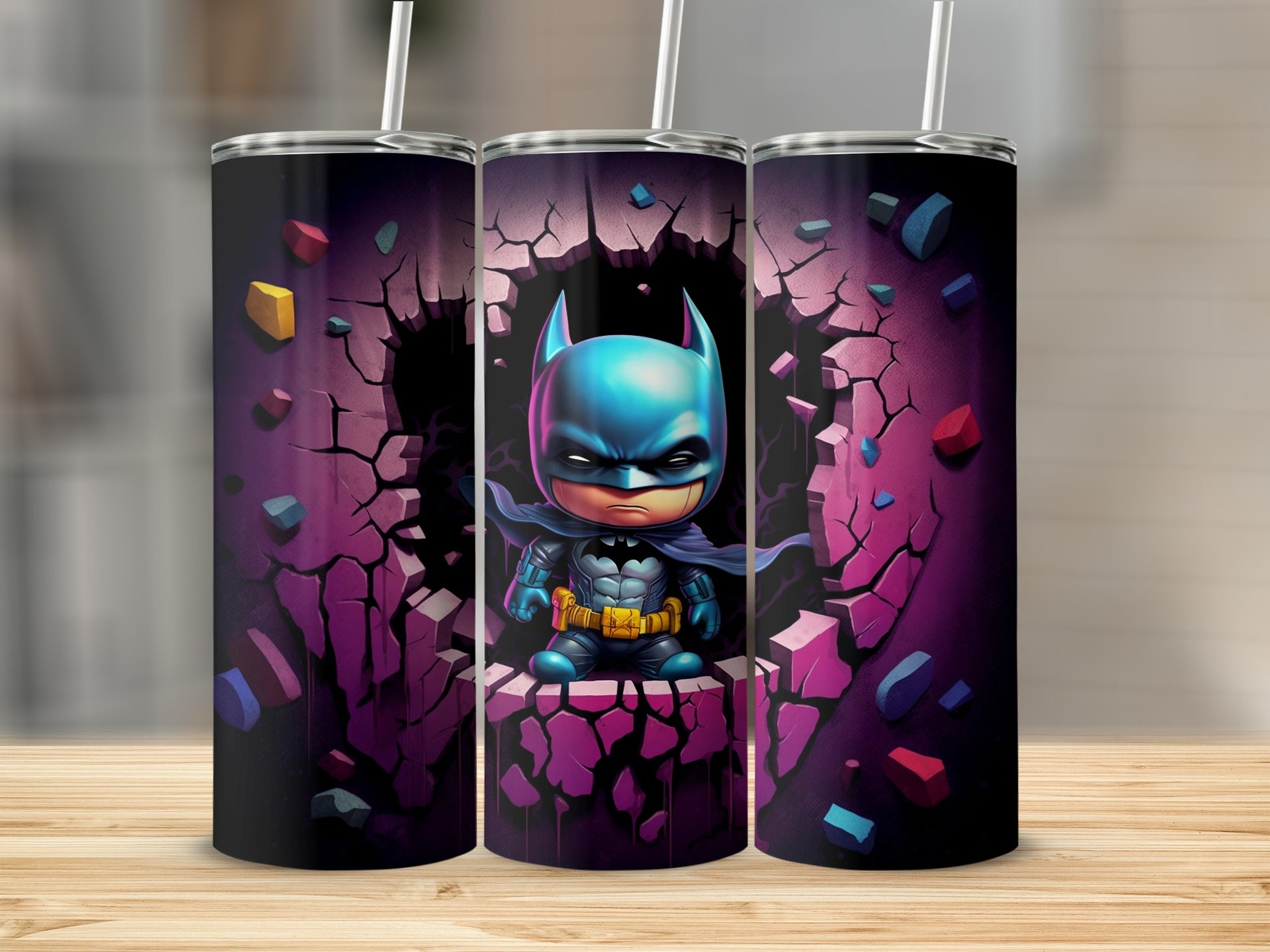 Superhero Character Tumbler with Unique Artwork