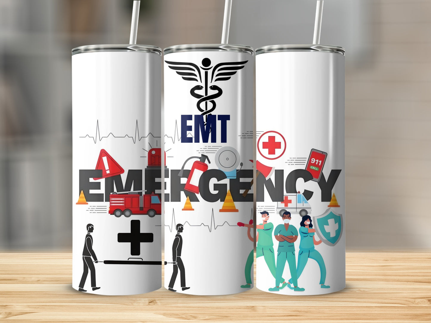 EMT Emergency Themed Design Medical Staff Tumblers