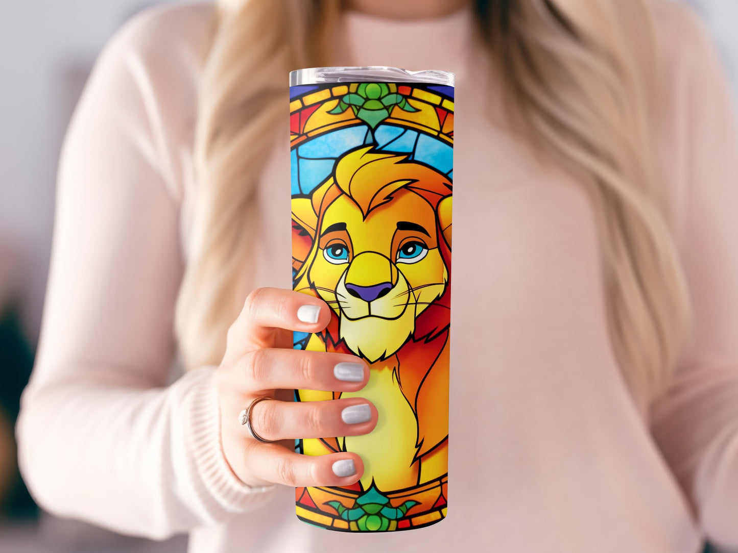 Colorful Lion King Inspired Art Themed Travel Mug