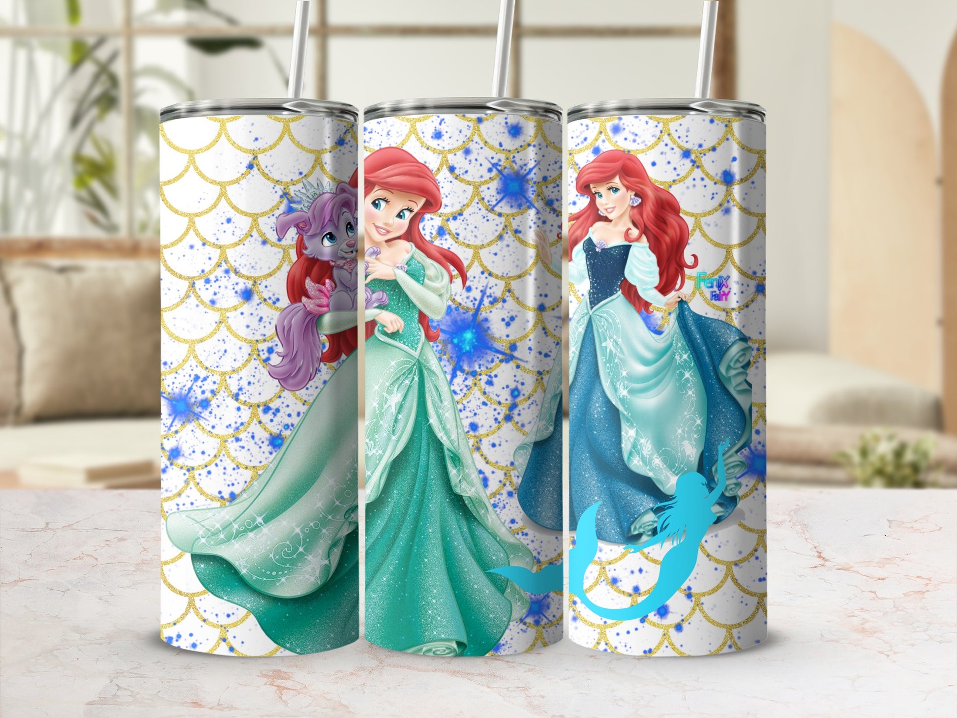 Ariel and Friends Character Design Insulated Tumbler