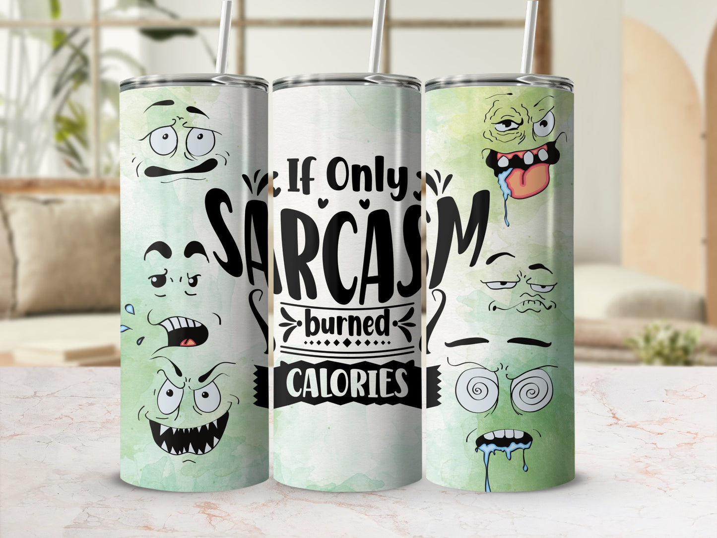 Funny Sarcasm Burned Calories Insulated Tumbler