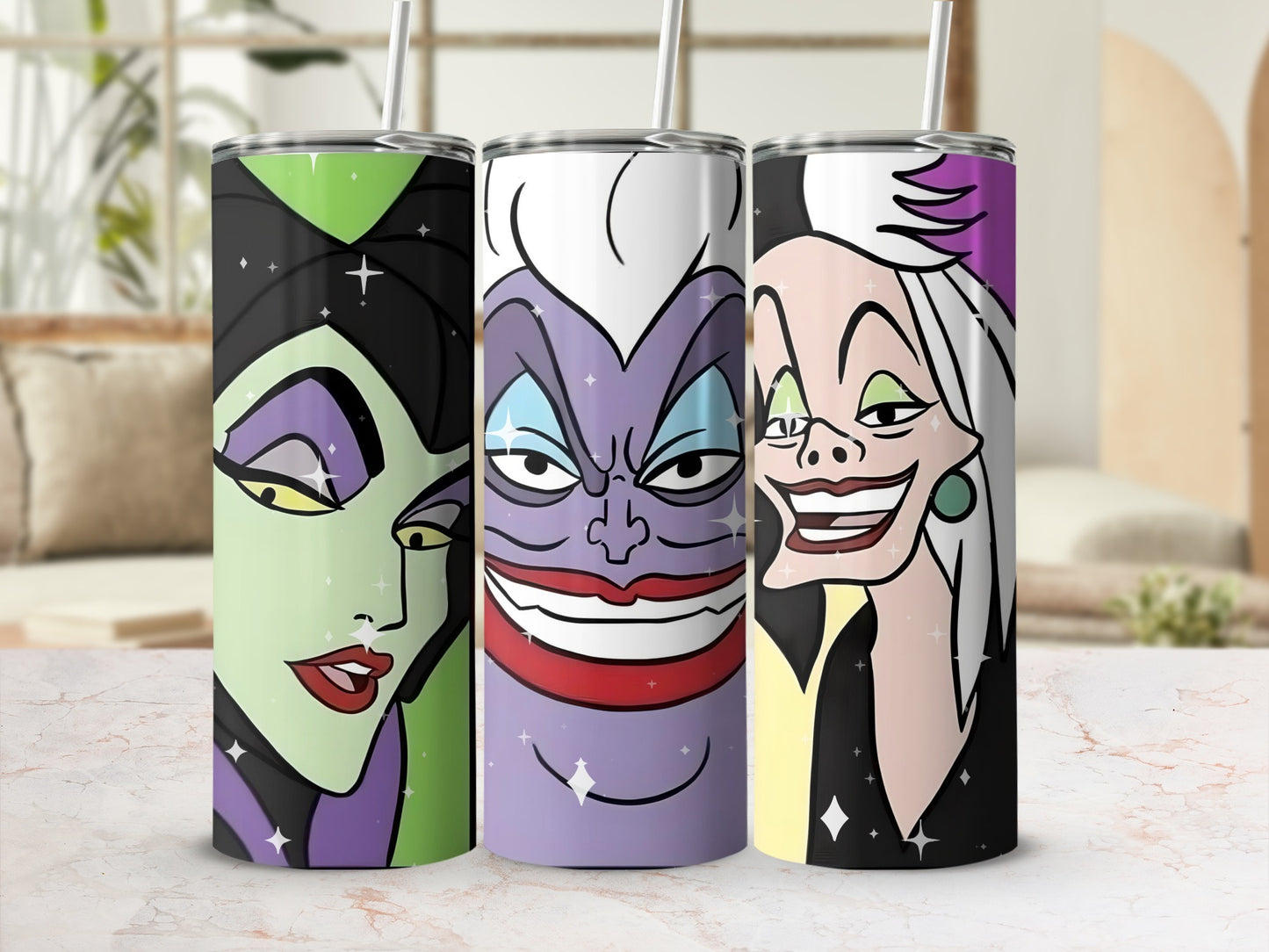 Villains Themed Tumblers with Straw Drinkware Tumblers