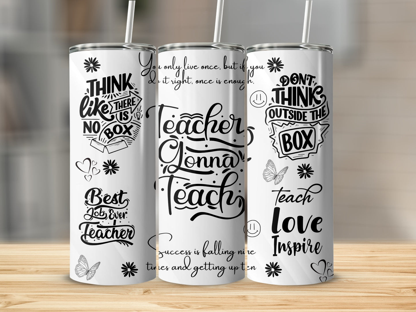 Inspirational Teacher Quotes Tumbler for Educators Gift