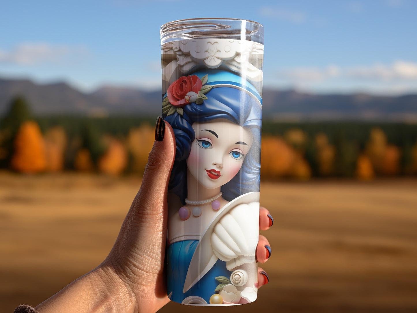 Beautiful Hand-Painted Fairy Tale Character Tumbler