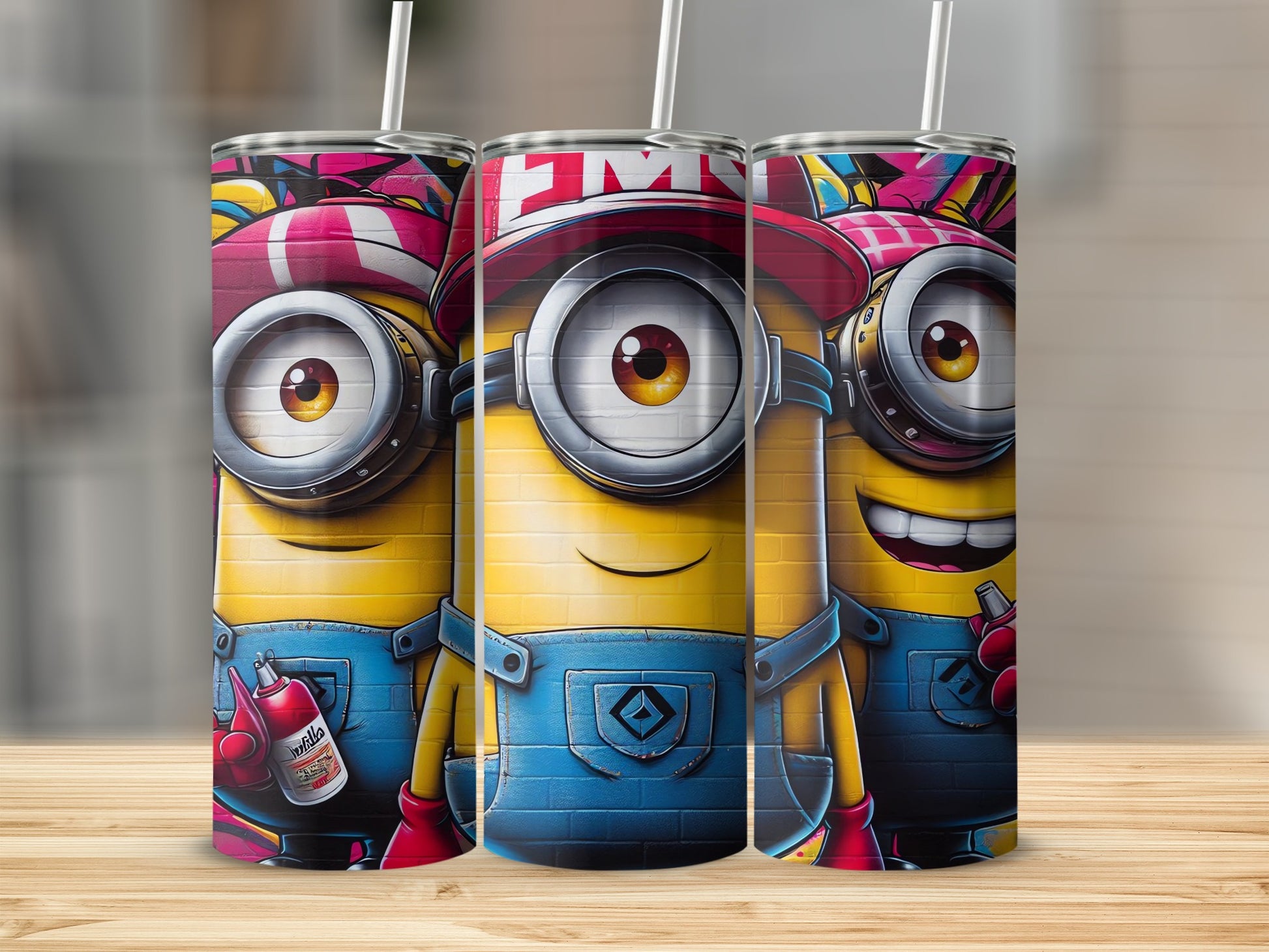 Cute Cartoon Characters Set of 3 Tumbler